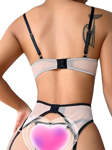 Lilosy Sexy Floral Embroidery Mesh Sheer