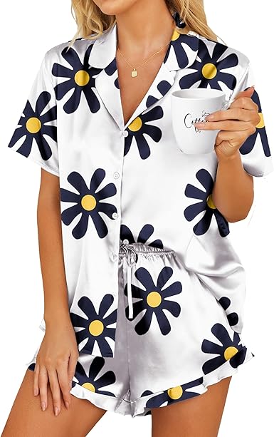 HOTOUCH Womens Satin Pajamas Set