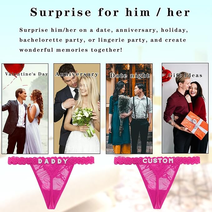 Women's Personalized Thongs with Funny Rhinestone