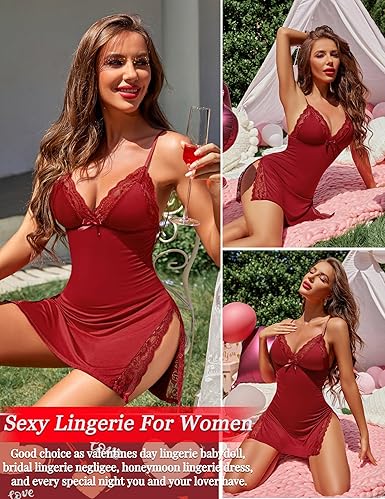 Avidlove Women's Lingerie Sexy Nightwear Spaghetti Strap Nightgown Babydoll Chemise
